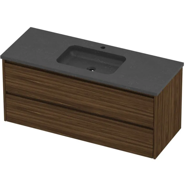 Proline Rollo Badmeubelset Hardsteen Elegant Midden 1 Gat 120x46x54 cm Blue Stone Cabana Oak Eiken