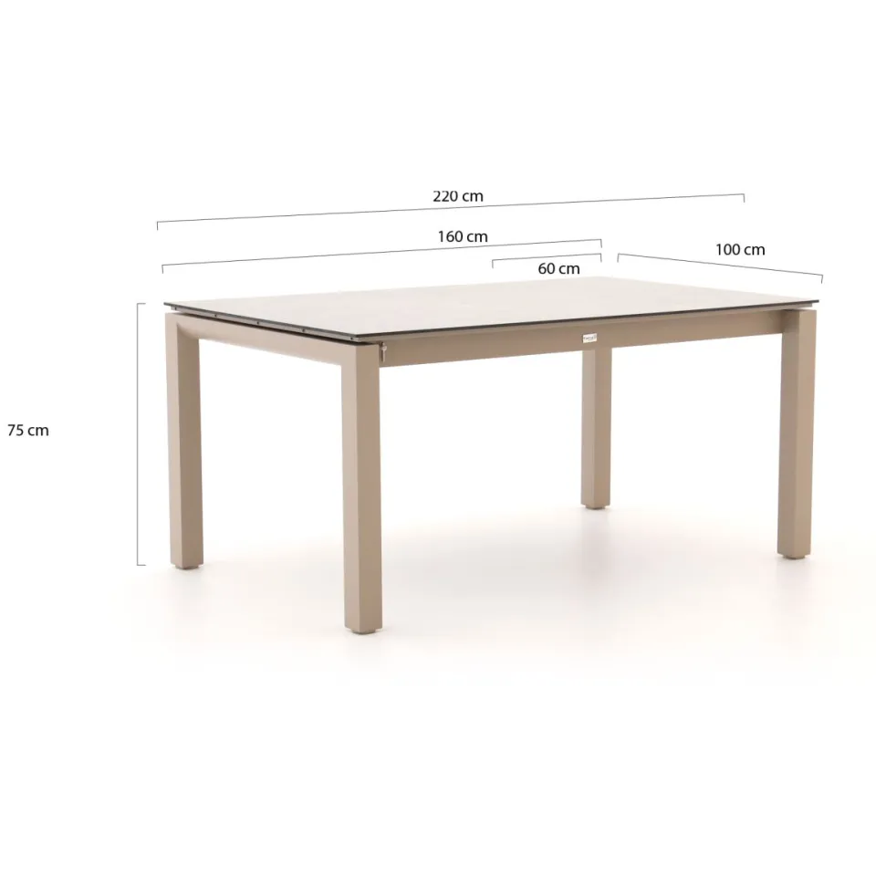Tierra Outdoor Trespa dining tuintafel uitschuifbaar 160/220x100x75cm, foto 3