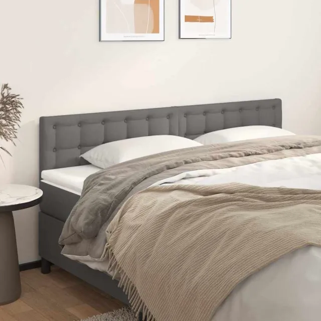 vidaXL Hoofdborden 160x5x78/88 cm kunstleer grijs