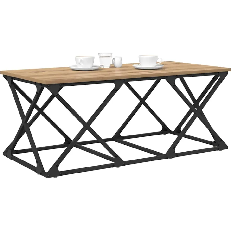 vidaXL Salontafel Artisan Eiken 100 x 49 x 40 cm Bewerkt hout Bruin