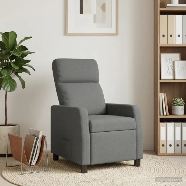 vidaXL Relaxfauteuil Donkergrijs Stof
