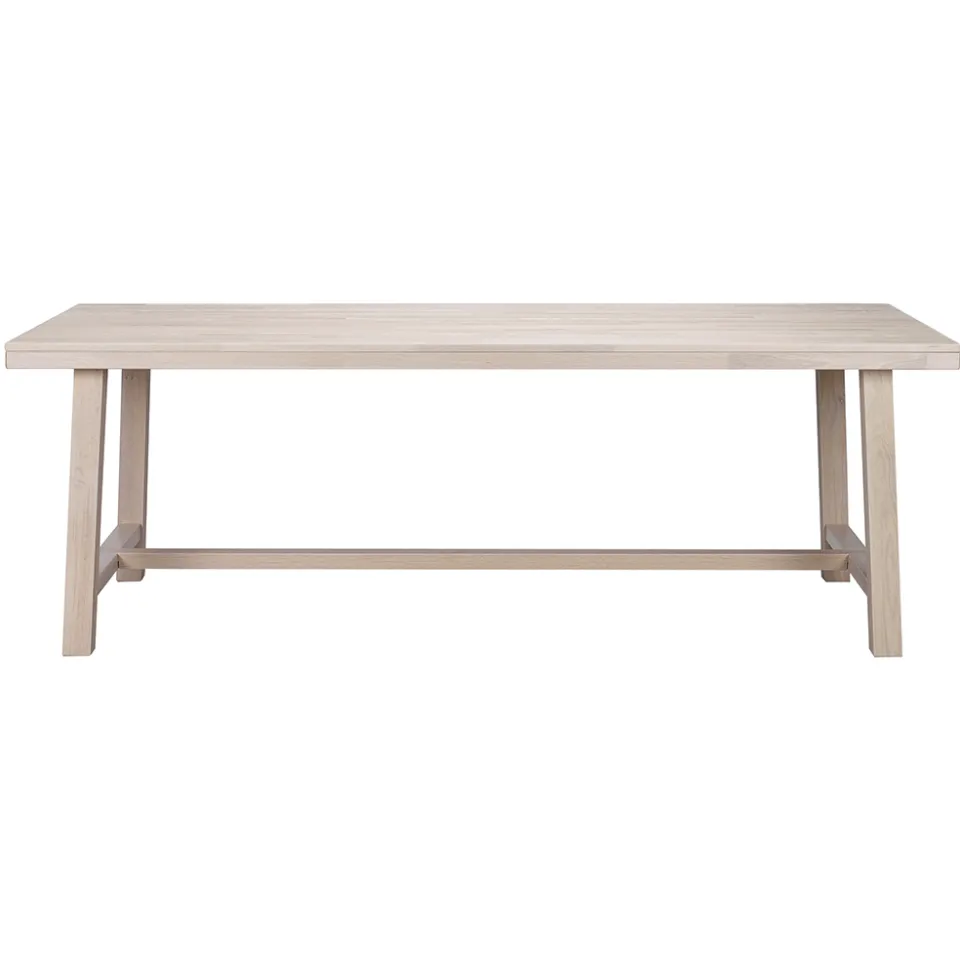 Rowico Home Brooklyn verlengbare houten eettafel whitewash - 220 x 95 cm Bruin