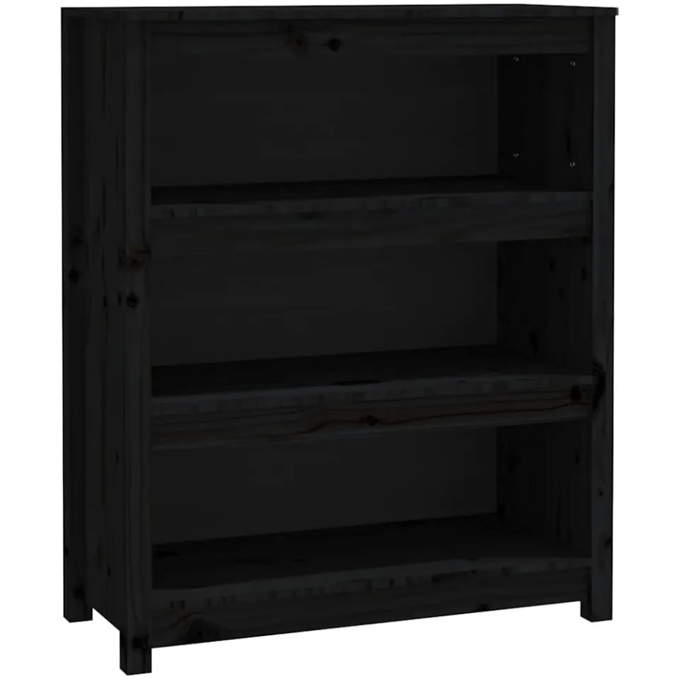 vidaXL Boekenkast 80x35x97 cm massief grenenhout zwart, foto 3