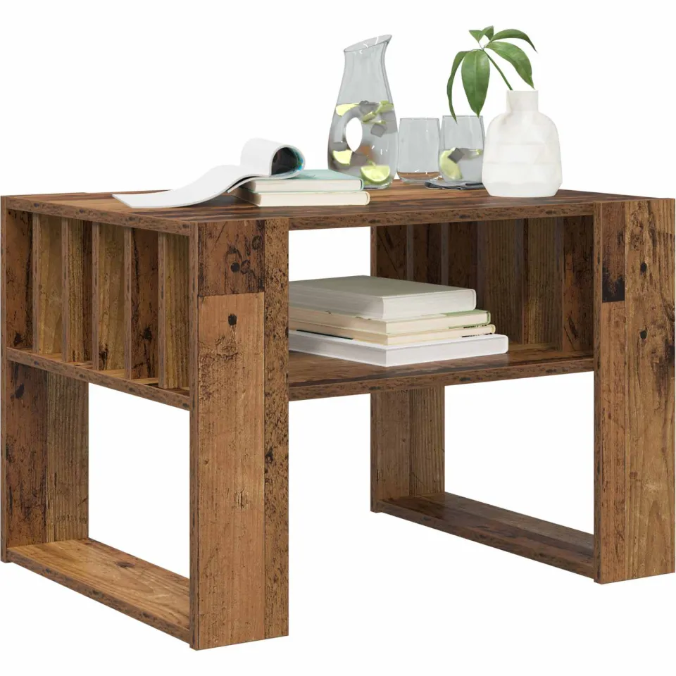 vidaXL Salontafel Oudhout 66 x 49,5 x 45 cm Bewerkt hout Bruin