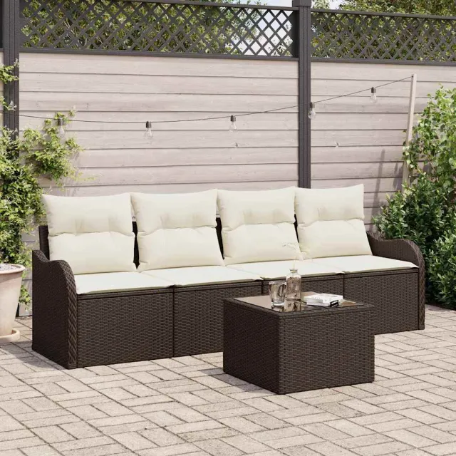 vidaXL Tuin Sofa Set Bruin poly rattan, foto 2