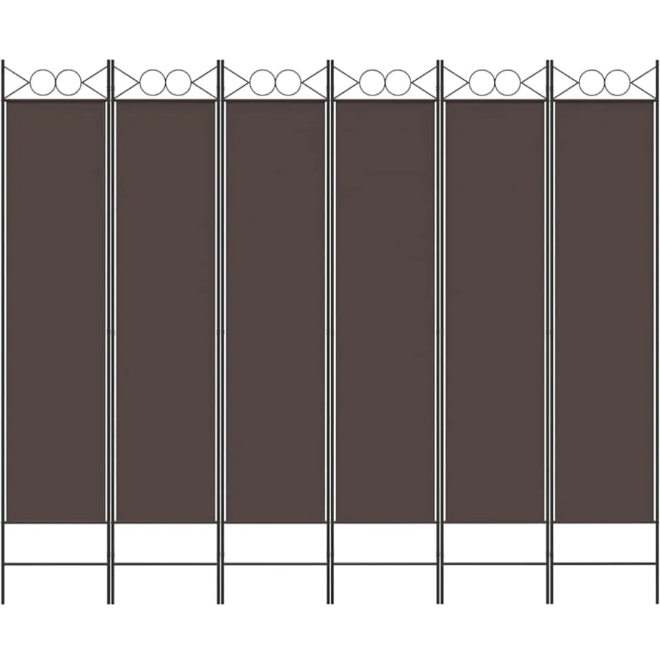 vidaXL Kamerscherm met 6 panelen 240x200 cm stof bruin, foto 3