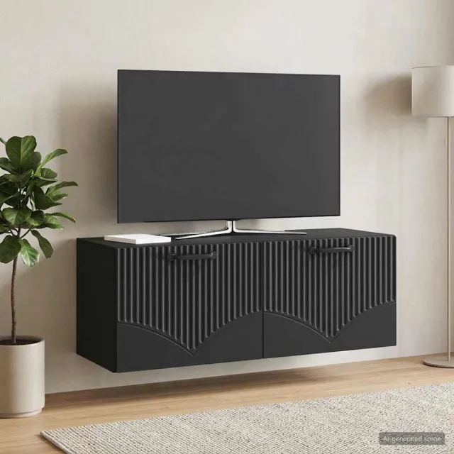 vidaXL Wandbeugel TV-kast Zwart 78,5 x 31 x 30 cm Bewerkt hout