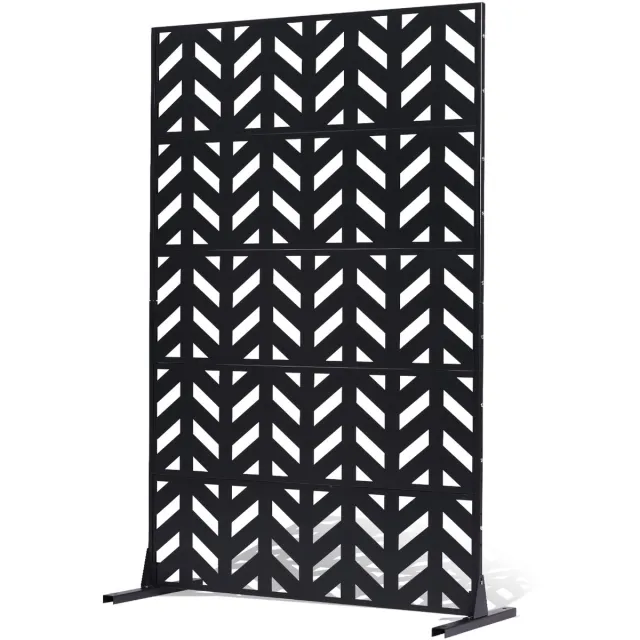 Vevor Screen Room Divider Privacy Scherm Partitie Metaal 120x50.8x183cm Zwart