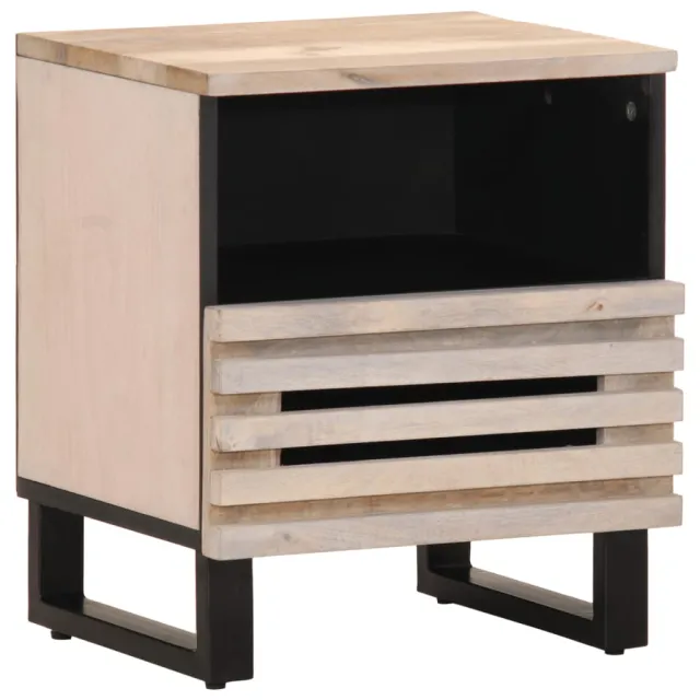 vidaXL Nachtkastje 40x34x46 cm massief gebleekt mangohout Bruin