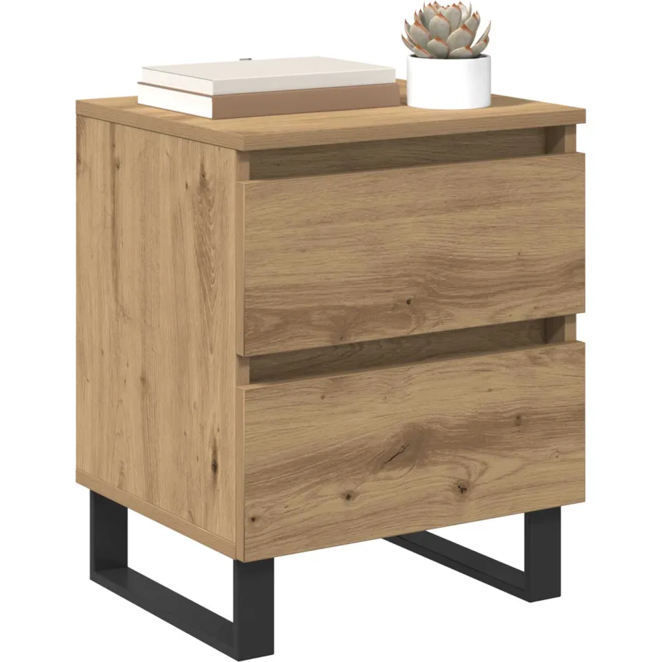 vidaXL Nachtkastje Artisan Eiken 40 x 35 x 50 cm Bewerkt hout Bruin