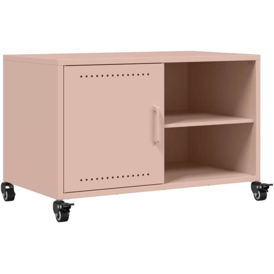 vidaXL Tv-meubel 68x39x43,5 cm staal roze