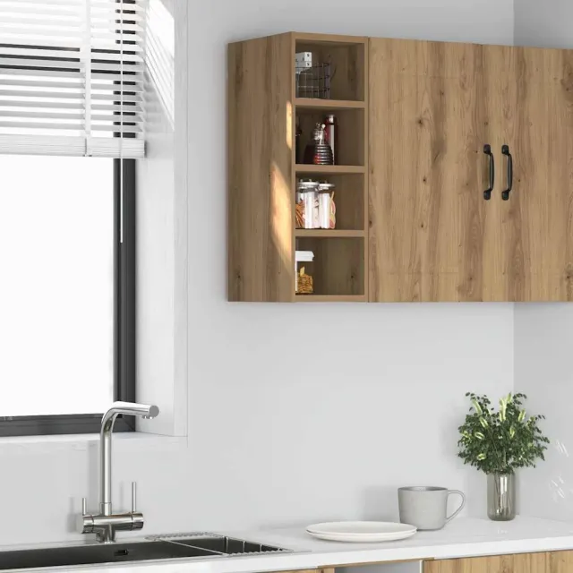 vidaXL Bovenkast Riga 20x29,5x60 cm bewerkt hout artisanaal eikenkleur Bruin
