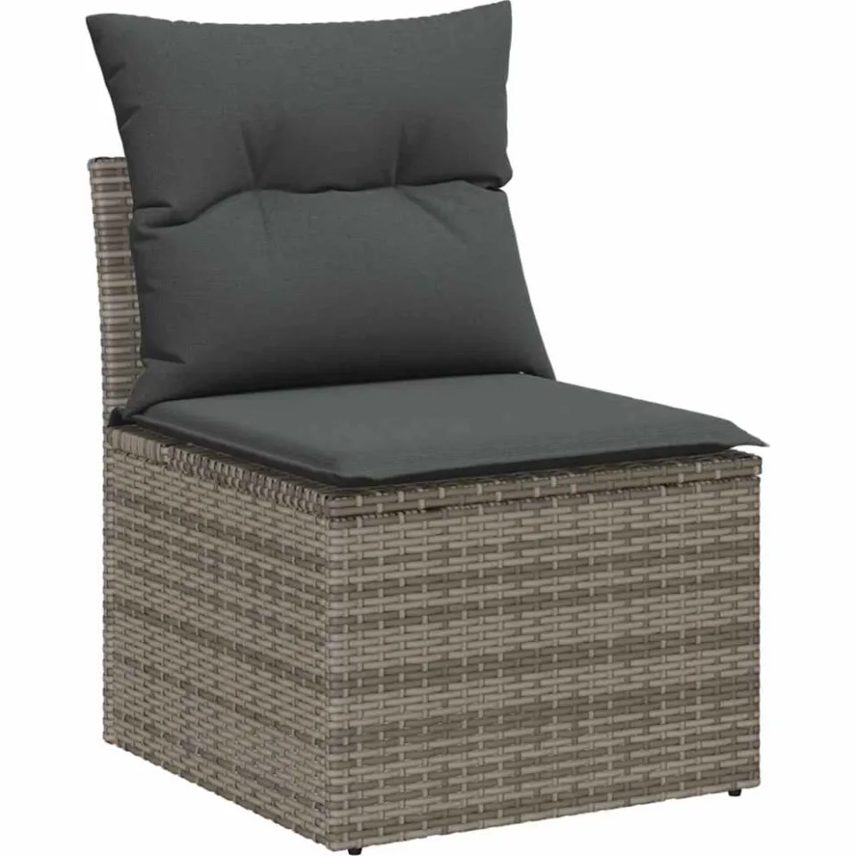 vidaXL Tuinbankenset 8 st Grijs poly rattan