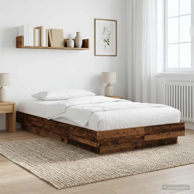 vidaXL Vloerbedframe Oud hout 80 x 210 cm Bewerkt hout bruin