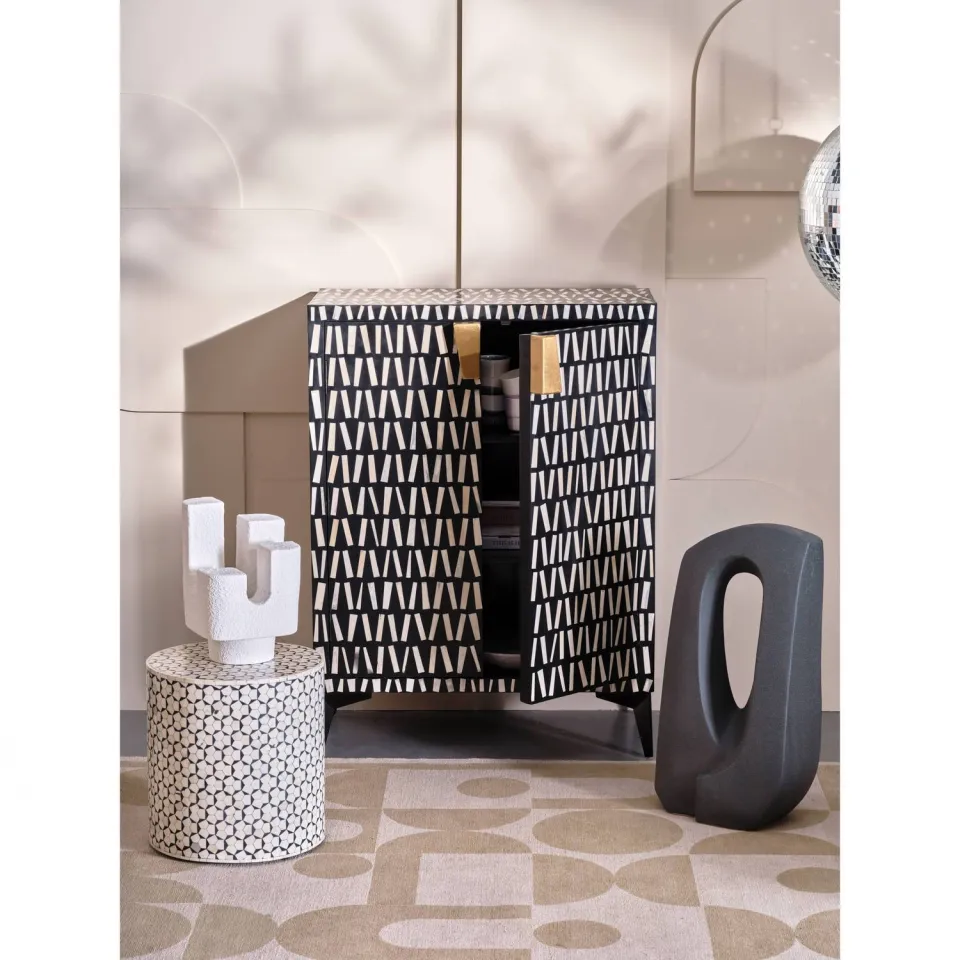 WOOOD Neva sidetable zwart/wit, foto 2