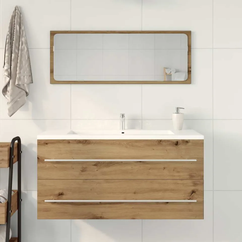 vidaXL Badkamer wastafelkast Artisan Oak 100x38,5x48 cm Engineered Wood, foto 4