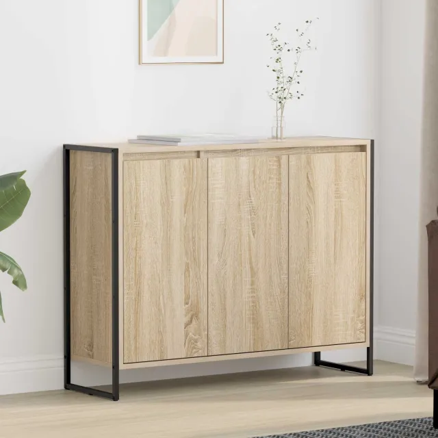 vidaXL Bijzetkast Sonoma Eiken 96,5 x 30 x 75 cm Bewerkt hout Bruin