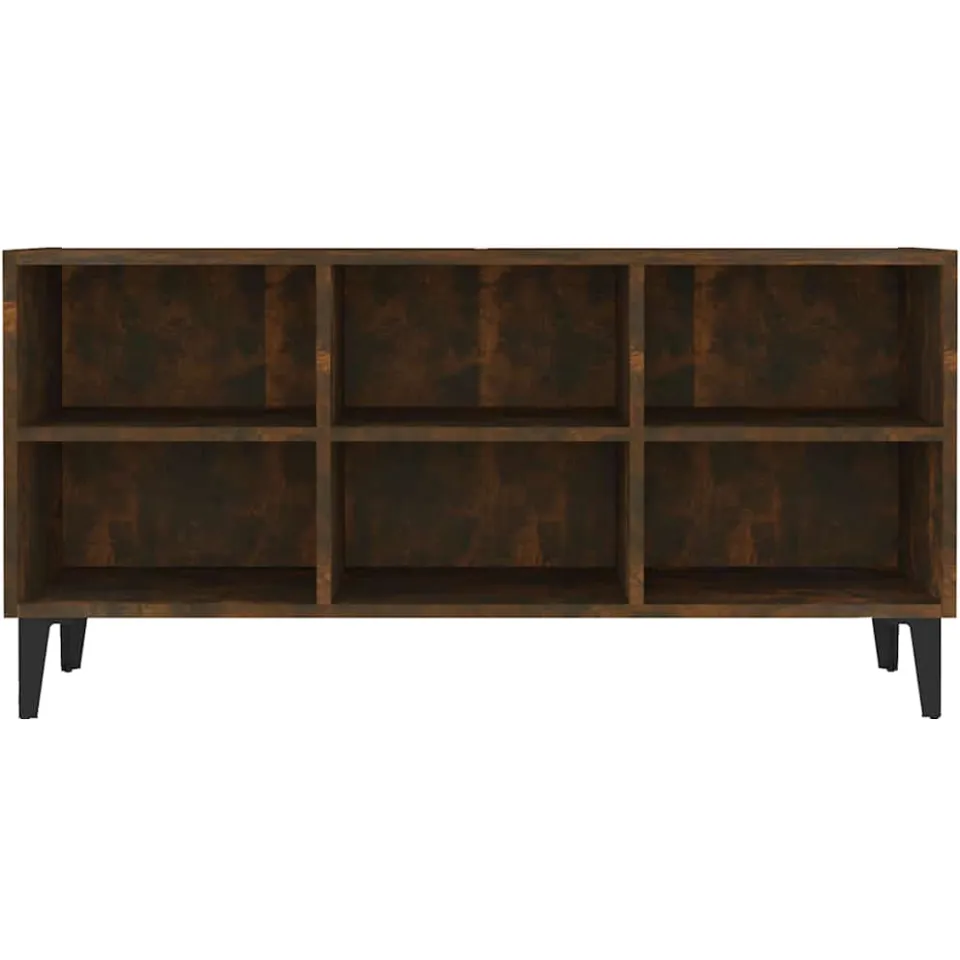 vidaXL Tv-meubel met metalen poten 103,5x30x50 cm gerookt eikenkleurig Bruin