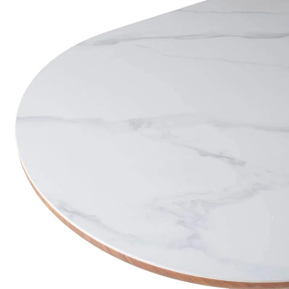 Giga Meubel Eettafel Alba - Wit Keramiek/Walnoot - 200x90x77cm, foto 5