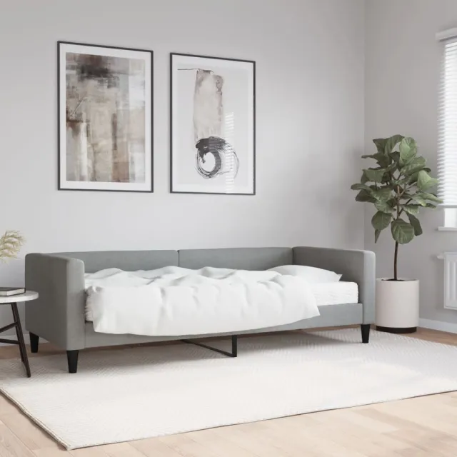 vidaXL Slaapbank met matras 80x200 cm stof lichtgrijs grijs