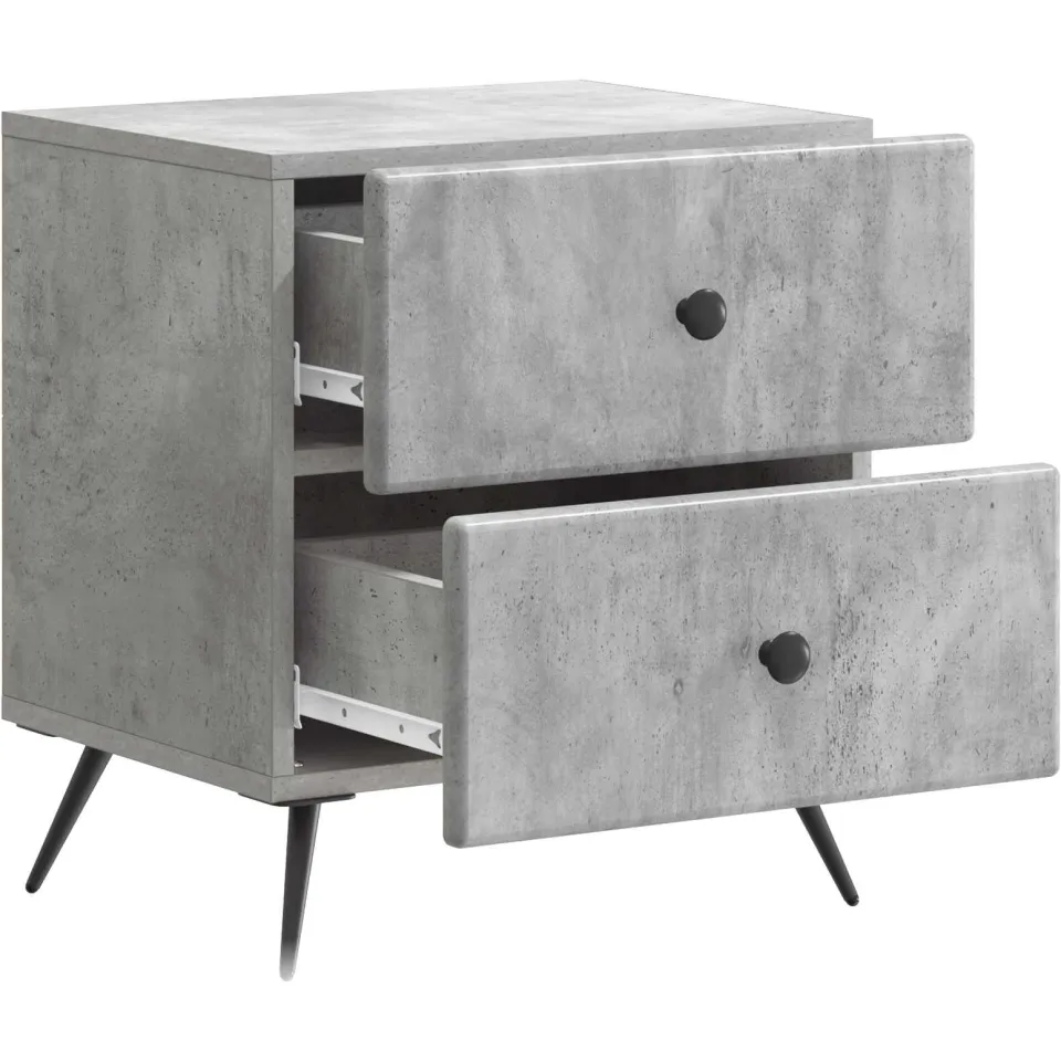 vidaXL Nachtkastje Betongrijs 43 x 34,5 x 47,5 cm Bewerkt hout grijs, foto 3