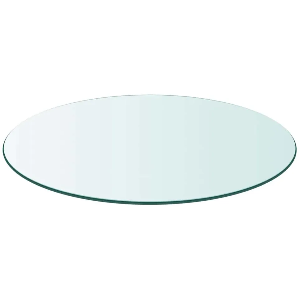 vidaXL Tafelblad van gehard glas 700 mm rond Transparent