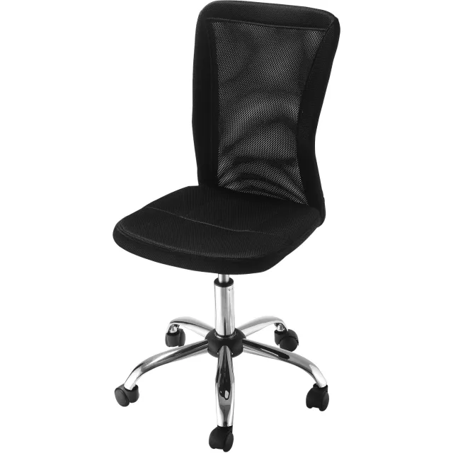 Lunpog Ergonomische bureaustoel - in hoogte verstelbare - 360° draaibare - Verchroomde basis mesh coating -43 × 58 × 100 cm - zwart Noir