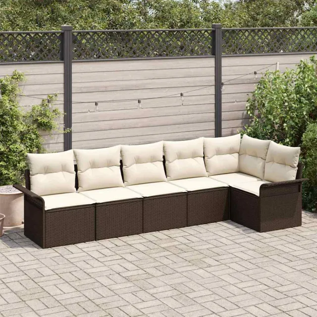 vidaXL Tuin Sofa Set 6 st Bruin poly rattan, foto 2