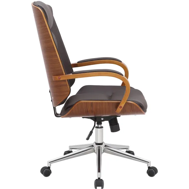 Luxe Comfort Bureaustoel - Verstelbaar - Walnoot/bruin
