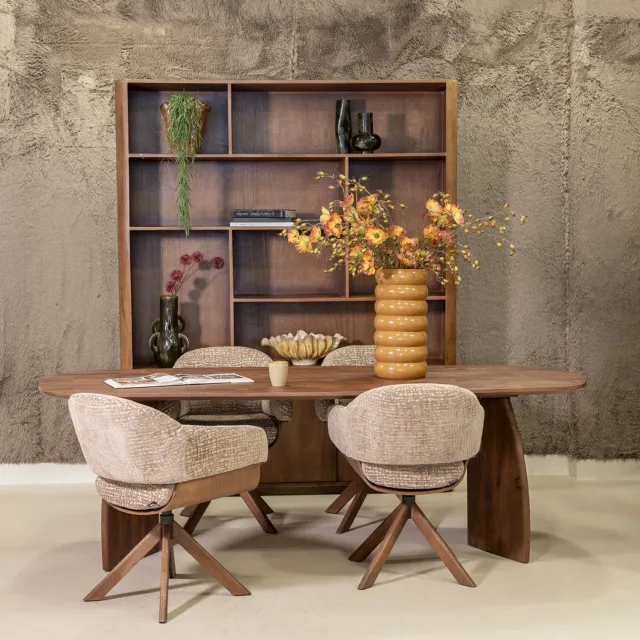 DÉJA Living Eettafel Majada - Deens Ovaal Donkerbruin Hout - 300x100x76cm