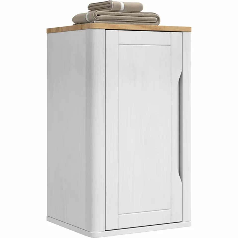 vidaXL Badkamer wandkast FLORO Wit 35 x 30 x 60 cm Massief grenenhout