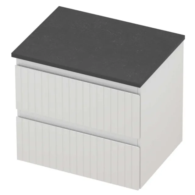 Proline Deck Badmeubelset Hardsteen Symmetrisch Gefreesd 60x46x55 cm Blue Stone Glans Wit