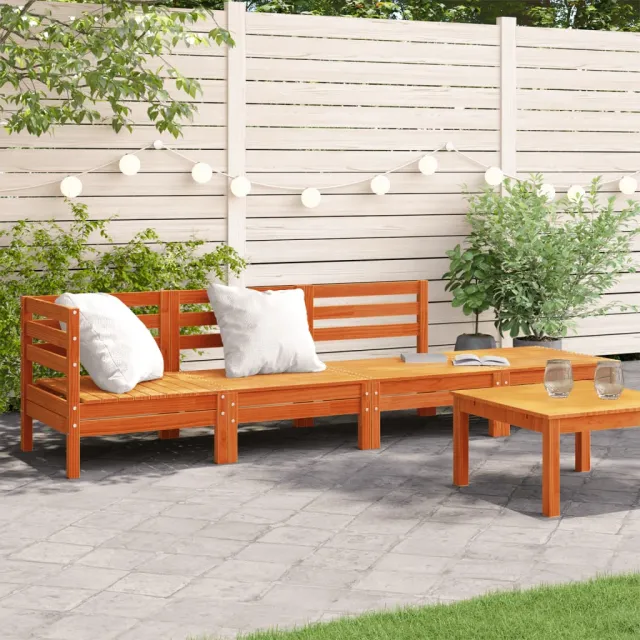 vidaXL Garden Lounge Set 4-zits Wasbruin Solid pine wood