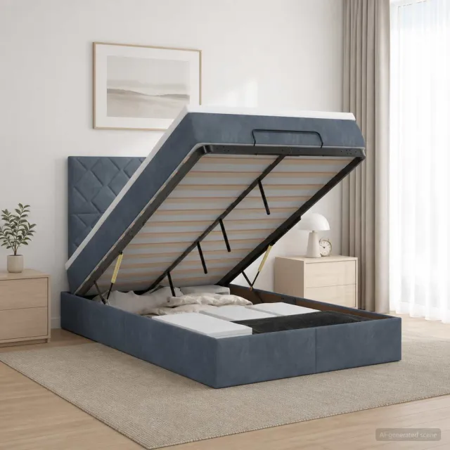 vidaXL Ottoman bed met matras Donkergrijs 120 x 190 cm Fluweel