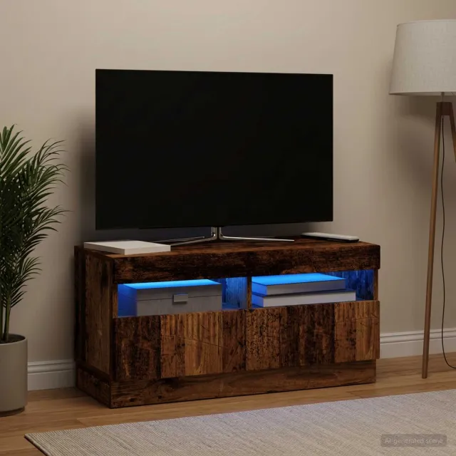 vidaXL LED tv-meubel Oud hout Bewerkt hout Bruin