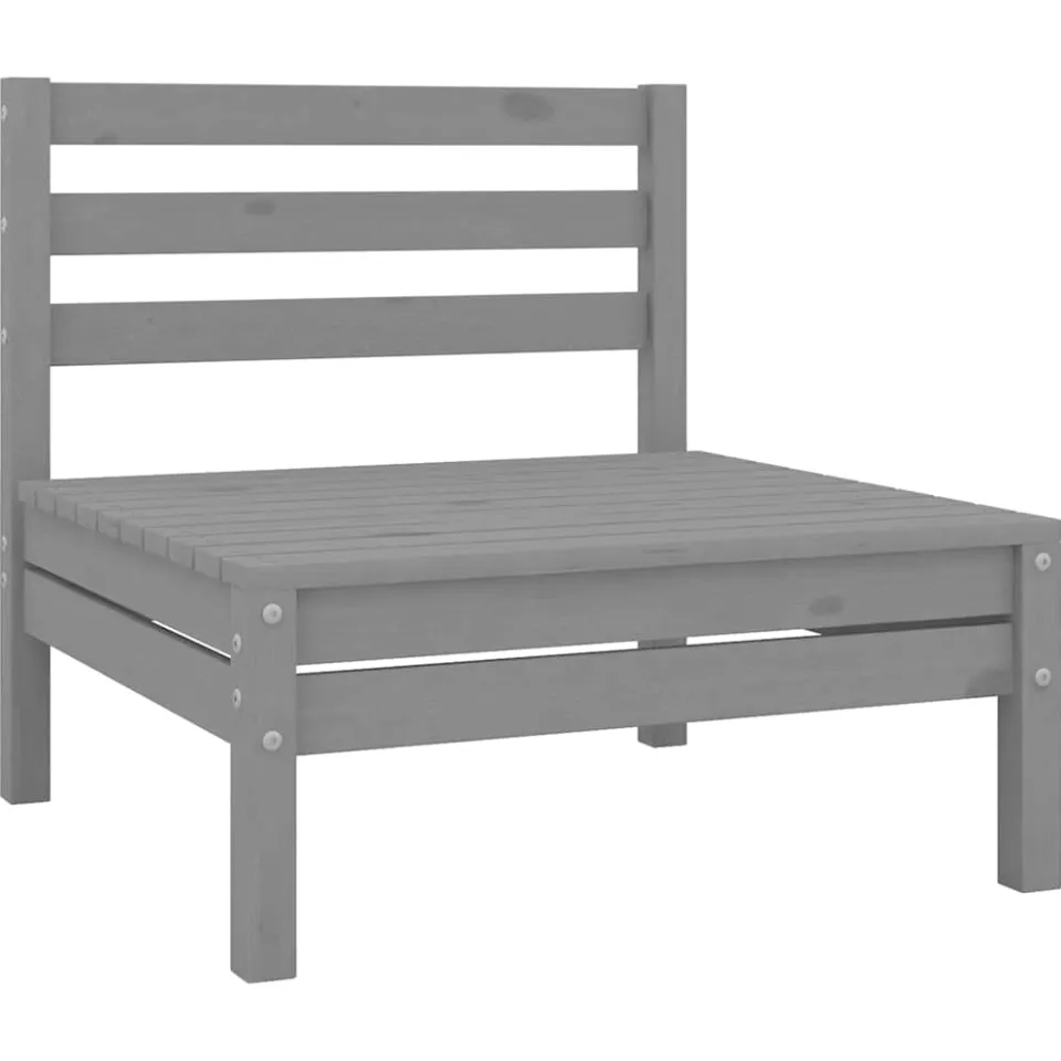 vidaXL 3-delige Loungeset massief grenenhout grijs, foto 4