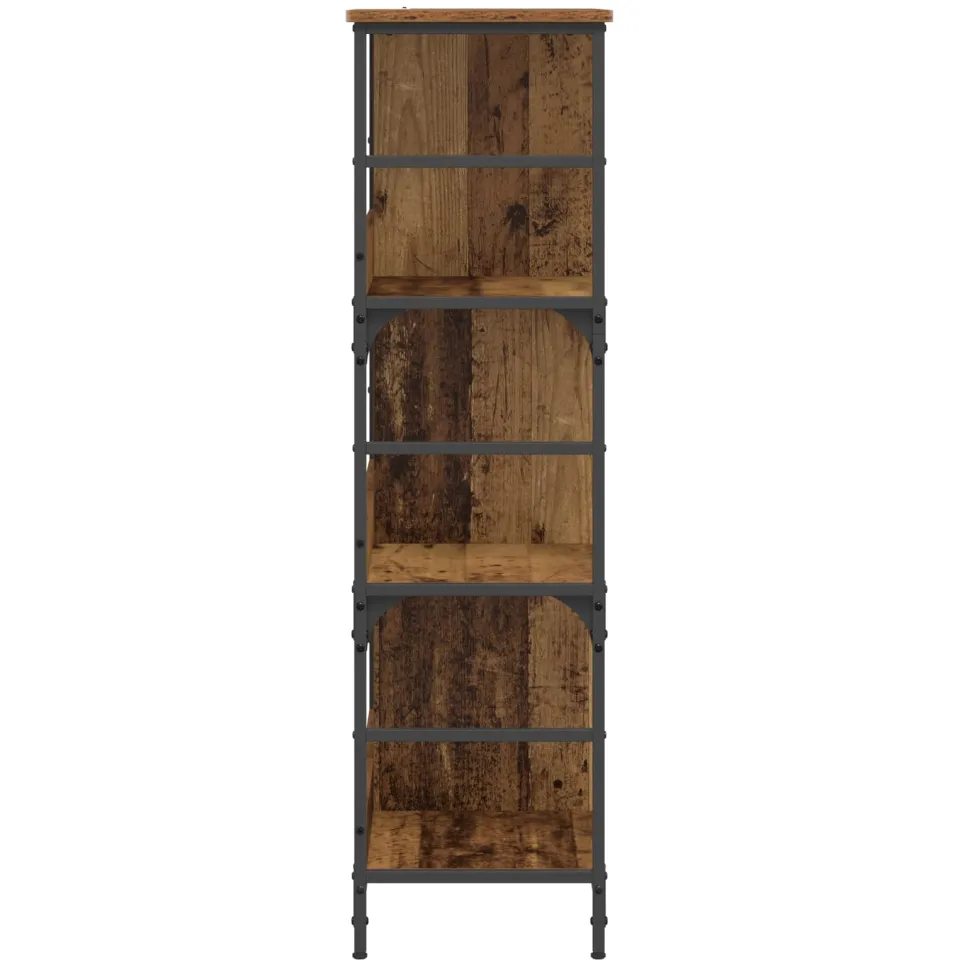 vidaXL Boekenkast 4-laags 78,5 x 33 x 117,5 cm metaal PB Oud hout bruin, foto 4