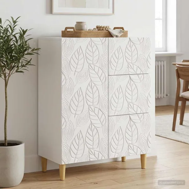 vidaXL Dressoir Hoogglans Wit 66 x 34,5 x 90 cm Bewerkt hout