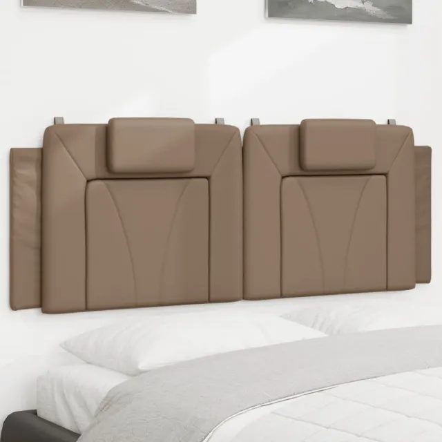 vidaXL Hoofdbordkussen "Viana" 140 cm kunstleer cappuccinokleurig Bruin