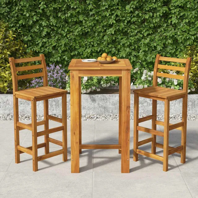 vidaXL 3-delige Tuinbarset massief acaciahout bruin, foto 2