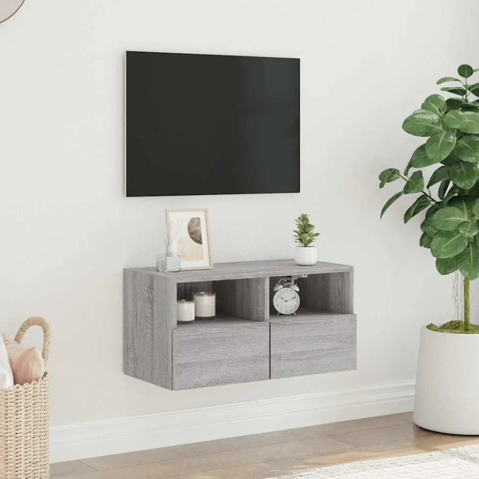 vidaXL Tv-wandmeubel 60x30x30 cm bewerkt hout grijs sonoma eikenkleur, foto 3