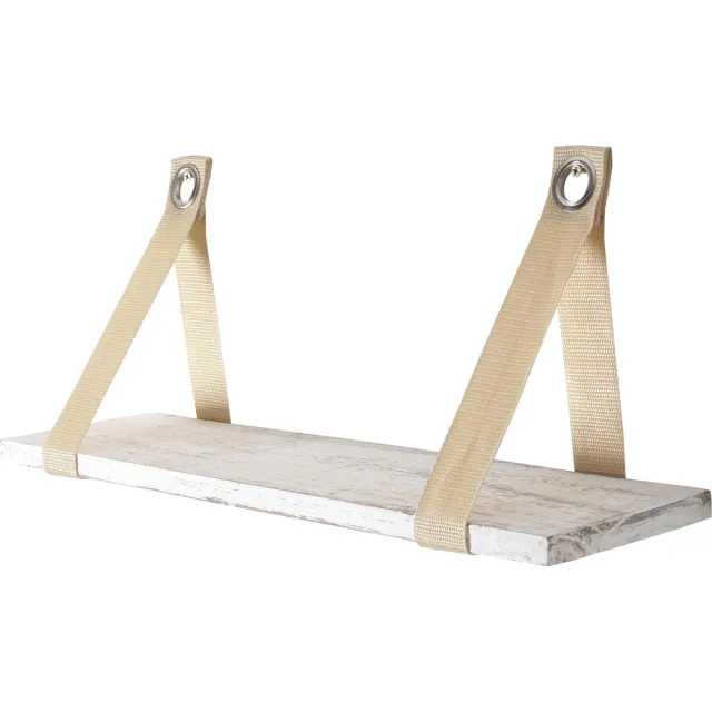 Cosmo Casa Wandplank Var - Hangplank - Shabby Look - Vintage - Wit - 21x50cm