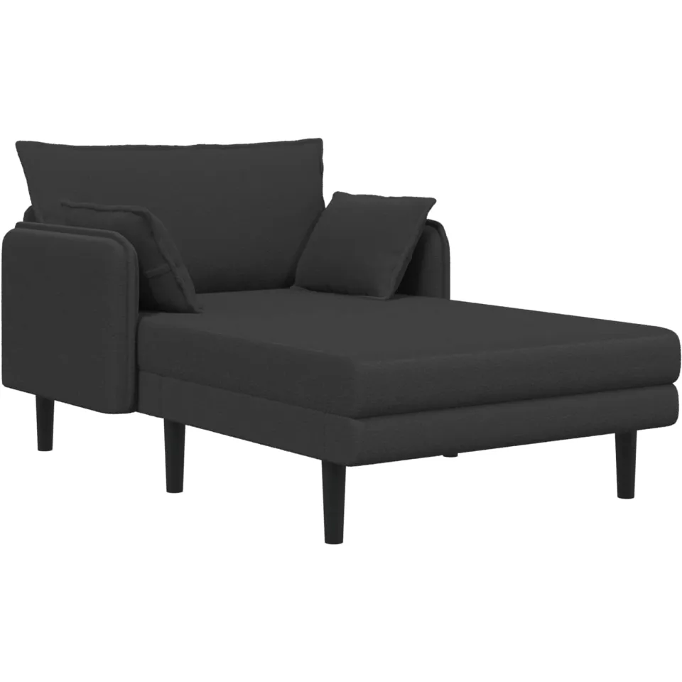 vidaXL Grote chaise longue Donkergrijs Bouclé, foto 3