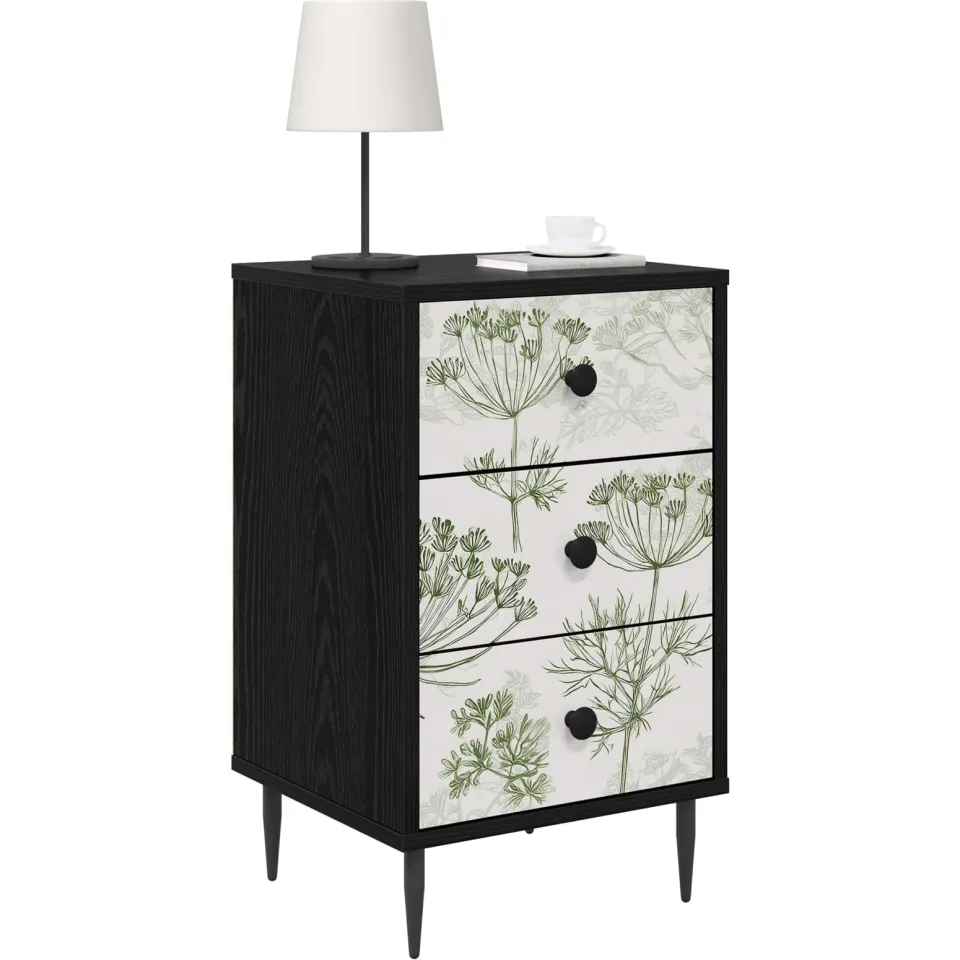 vidaXL Nachtkastje GOTHA 2 st Zwart eiken 36 x 33 x 61 cm Bewerkt hout