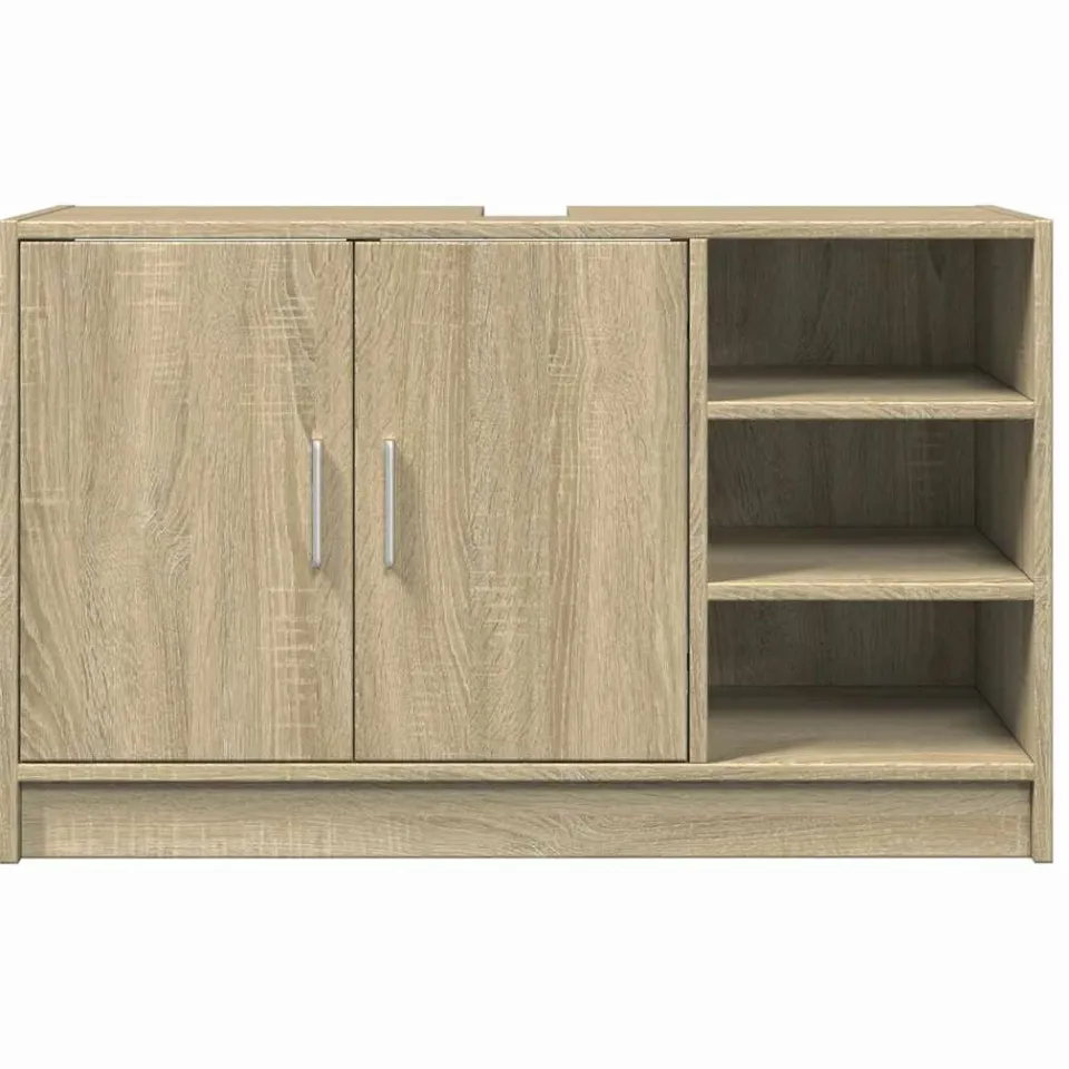 vidaXL Wastafelkast 90x29x55 cm bewerkt hout sonoma eikenkleurig, foto 4