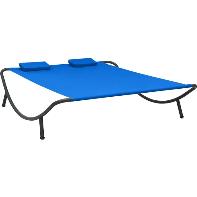 vidaXL Loungebed stof blauw