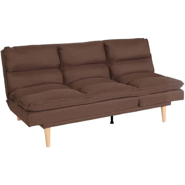 Slaapbank MCW-M79, slaapbank voor gasten, slaapfunctie ligoppervlak 180x110cm ~ stof/textiel bruin