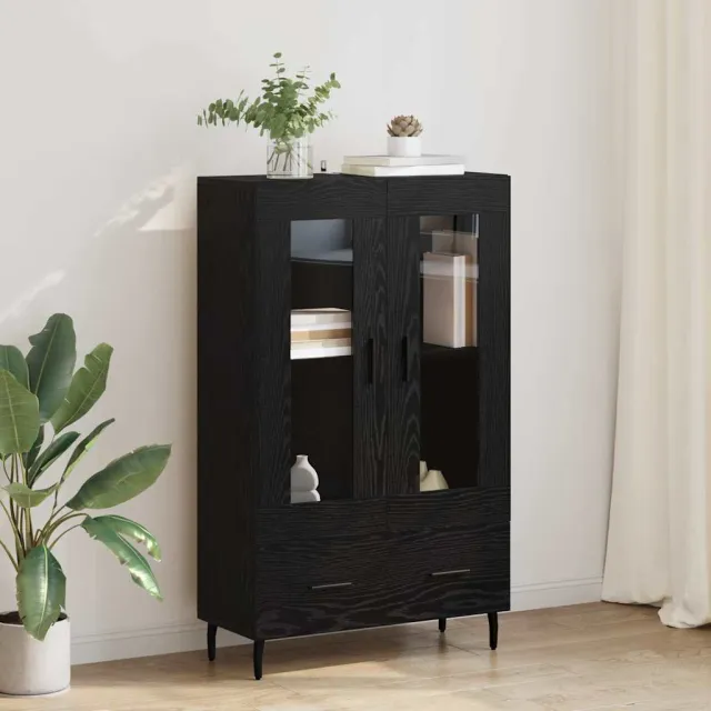 vidaXL Highboard Zwart Eiken 69,5 x 31 x 115 cm Bewerkt hout, foto 2