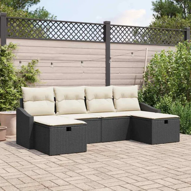 vidaXL Tuin Sofa Set 6 st poly rattan Grijs