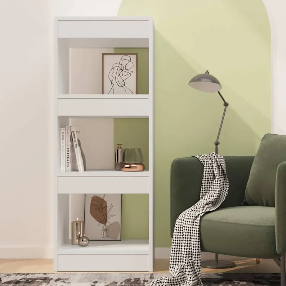 vidaXL Boekenkast/kamerscherm 40x30x103 cm bewerkt hout wit, foto 3